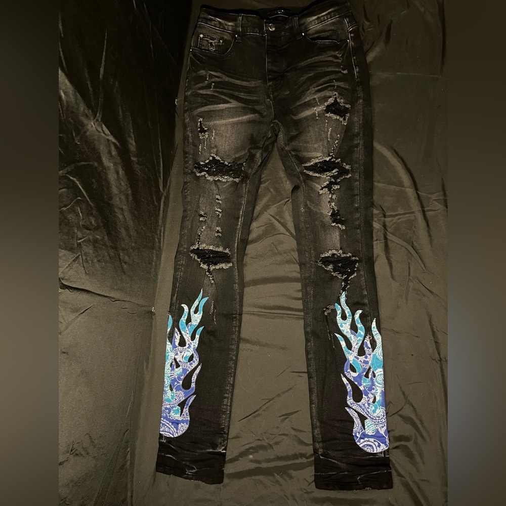Amiri Bandana Flame Jeans